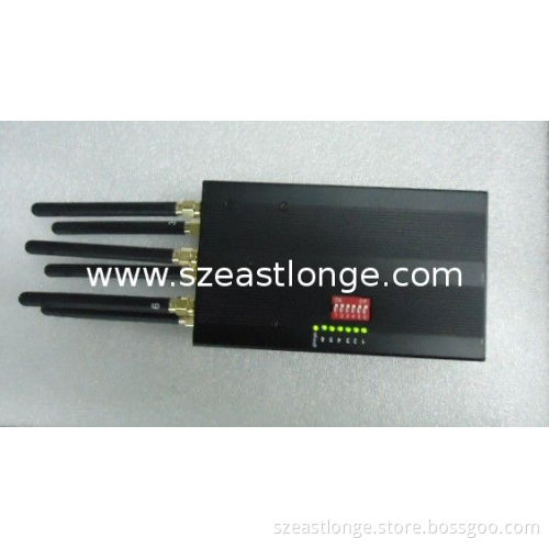 6 Antennas Portable Gps Signal Jammer Et-808hi For Custom , 1500 - 1600mhz